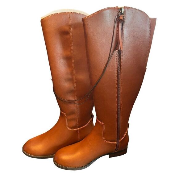 Universal Threads Calf High Brown Boots NWOT Size 5.5 - Picture 3 of 4